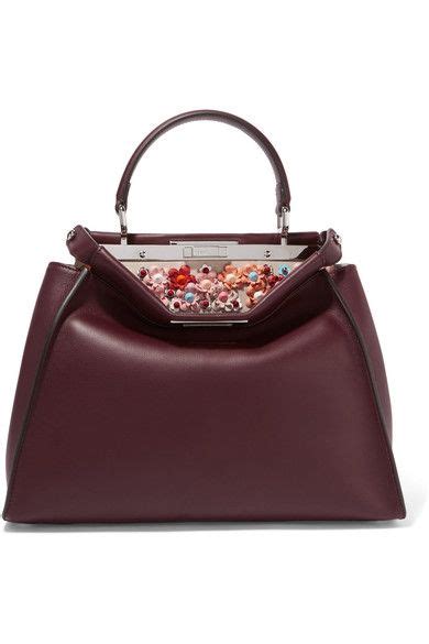 fendi peekaboo medium embellished leather tote|fendi peekaboo.